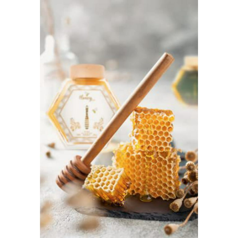 HoneyGo! Hexagon Shape Poly Flower Honey with Wooden Dipper and