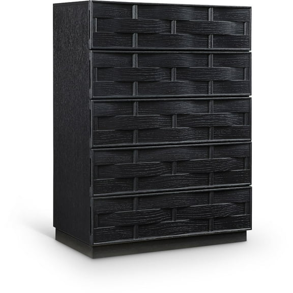 Meridian Furniture Weave Black Chest