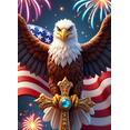 thumbnail image 4 of Decorative Eagle Banner American Flag Cross Fireworks Design for Independence Day Celebration Church Decor, 4 of 8