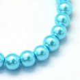 thumbnail image 2 of U8MO 105pcs/Strd 8~9mm Baking Painted Pearlized Glass Pearl Round Beads Loose Spacer-Cyan, 2 of 4