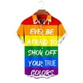 thumbnail image 2 of UVEASISHA Men's Rainbow Shirt,Mens Beach Shirts Gay Pride Rainbow Summer Short Sleeve Button Down Vacation Shirt Gift 2024,Multicolor,L, 2 of 5