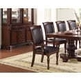 thumbnail image 3 of Royal Majestic Dark Brown Traditonal Kitchen Dining Room 9pc Set Dining Table w Leaf 6x Chairs 2x Arm Chairs Faux Leather, 3 of 11