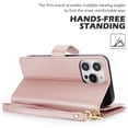 thumbnail image 6 of TECH CIRCLE For iPhone 11 Wallet Case with Card Holder,PU Leather Flip Folio Shell Magnetic Closure Wrist Strap Kickstand Shockproof Protective Cover for Apple iPhone 11 6.1" 2019,Rosegold, 6 of 6