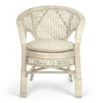 thumbnail image 2 of Pelangi Lounge Chair Natural Rattan Wicker Handmade Design w/ Cream Cushion, White Color, 2 of 7
