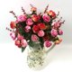 thumbnail image 1 of Ramo de rosas y peonías de seda artificial para decoración del hogar, bodas, fiestas – flores artificiales para centros de mesa o regalos, arreglo duradero de 12 pulgadas, 1 of 6