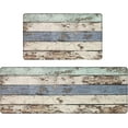 thumbnail image 2 of Kitchen Mats for Floor 2 Piece, Non-Slip Cushioned Rugs, Waterproof & Anti-Fatigue, Perfect for Kitchen, Sink, Laundry Room(Rustic Woodgrain Design), 2 of 6