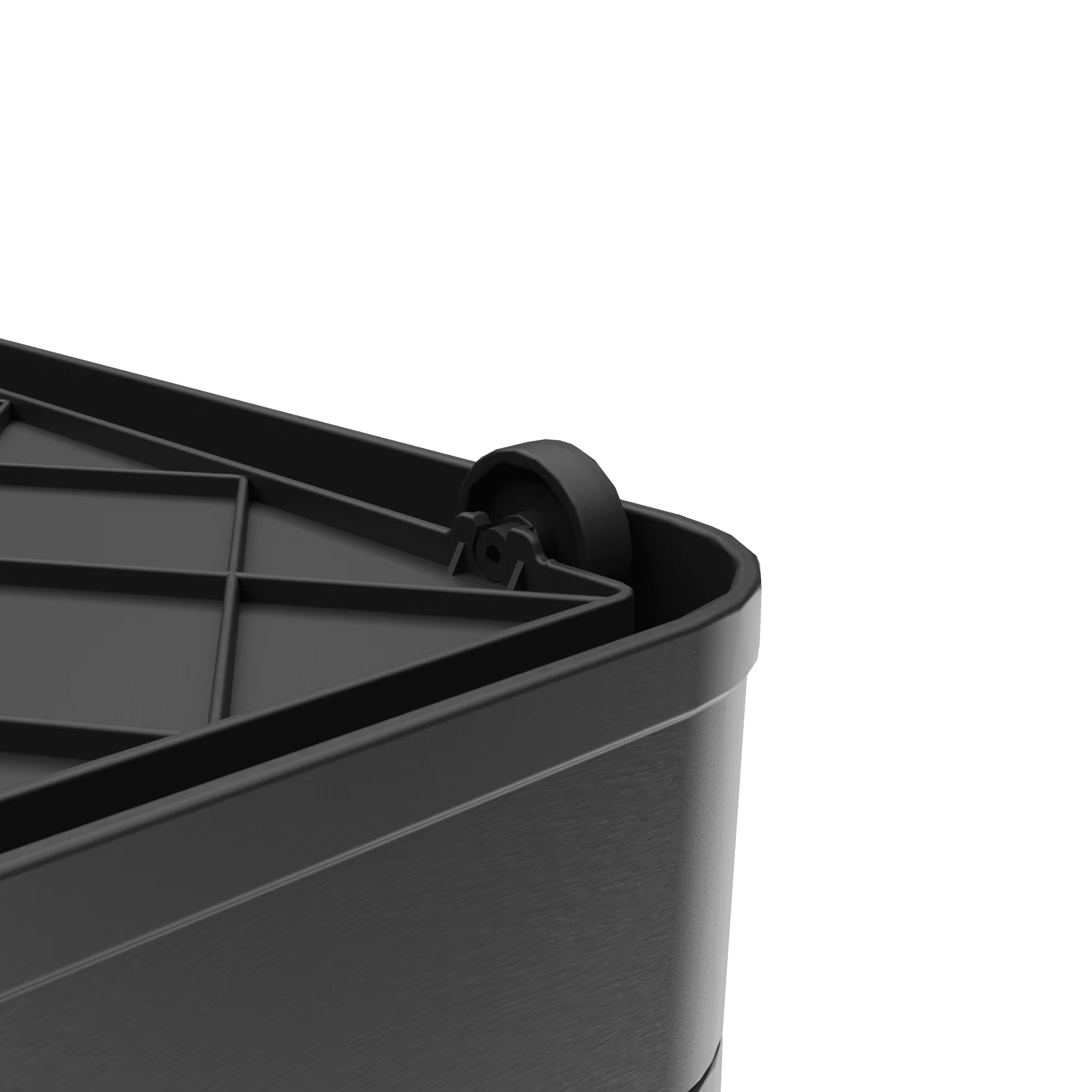 506QT 4-Pack Transparent Stackable Storage Bins with Wheels, Black