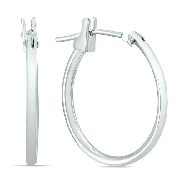 SZUL Women's 14K White Gold 18MM Hoop Earrings (1.5MM Gauges)