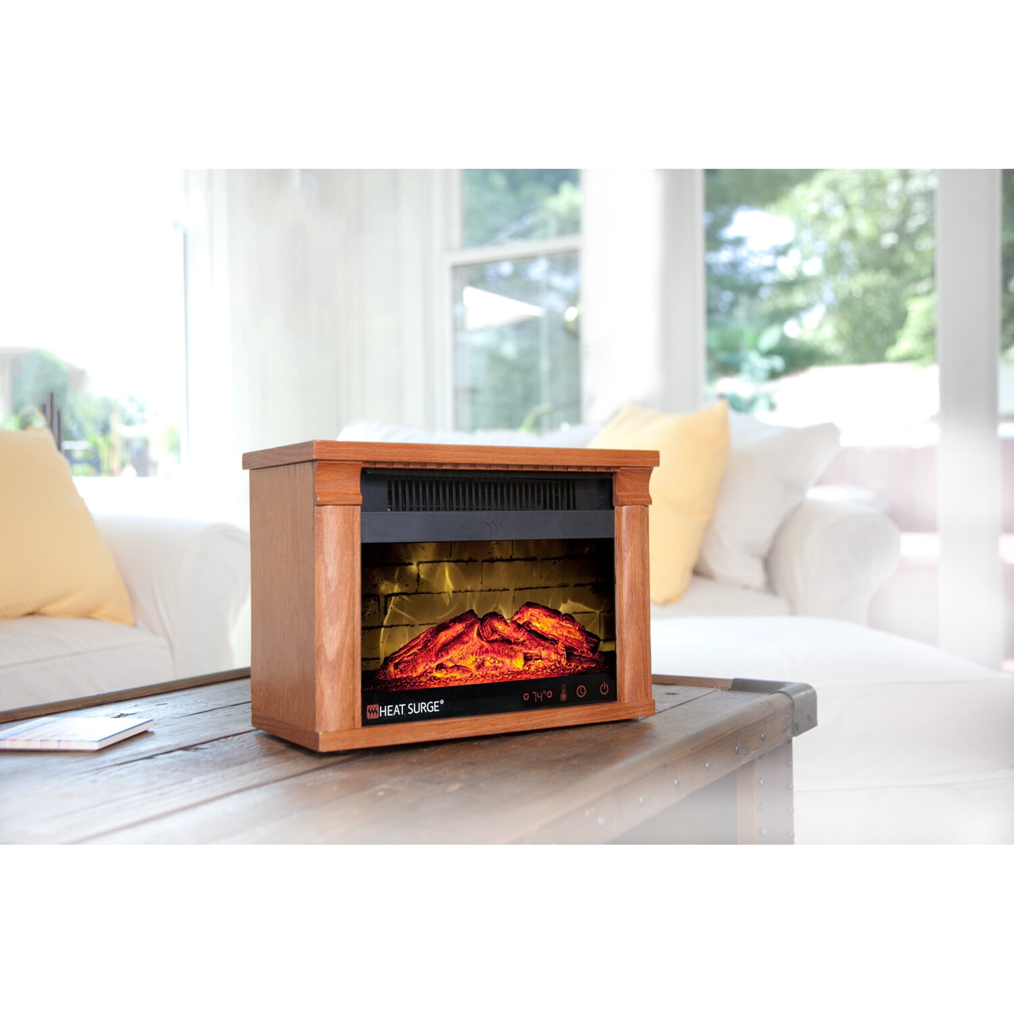Heat Surge Mini Glo Portable Electric Fireplace Heater, Remote Control -  Dark Oak | Walmart Canada