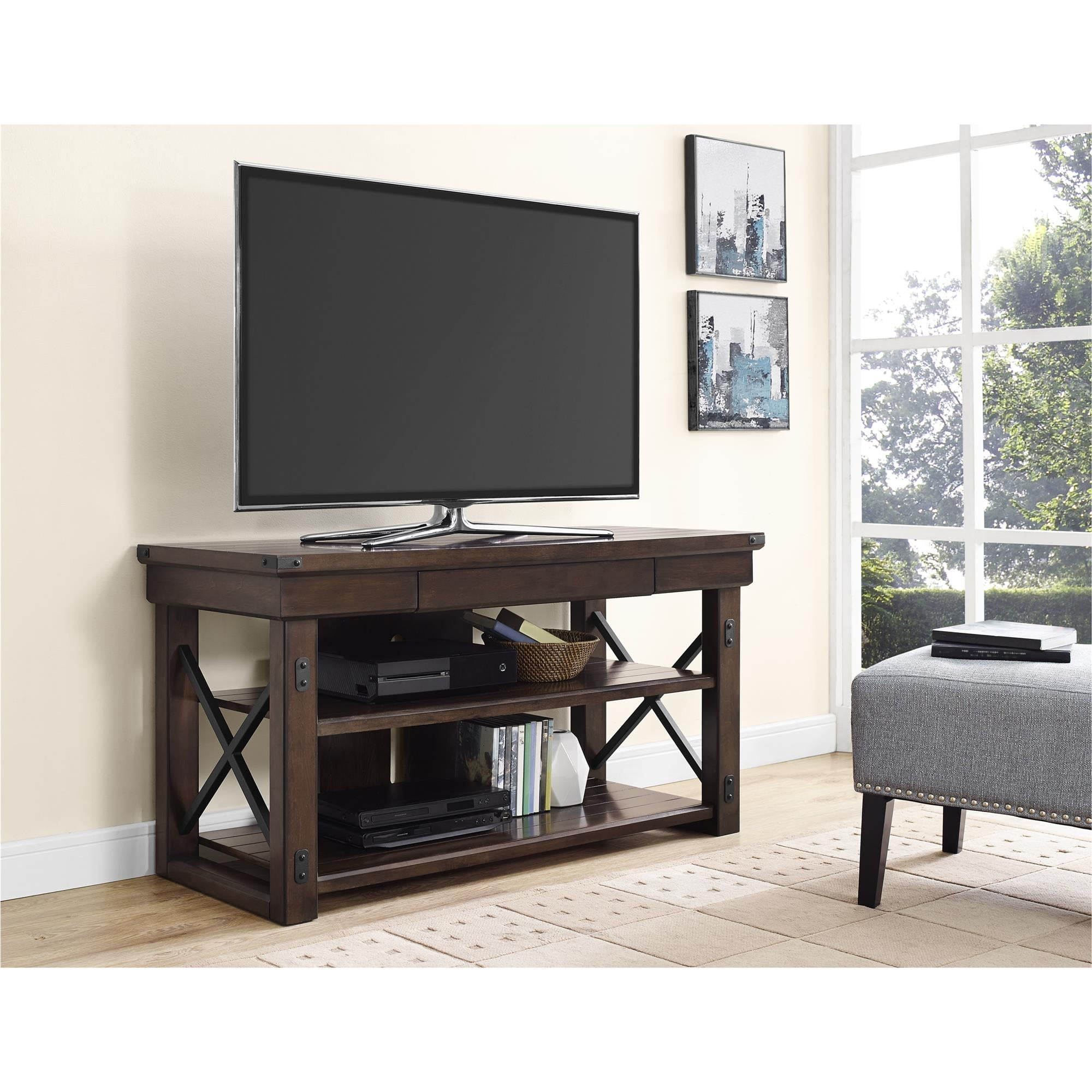 Ameriwood Home Wildwood Wood Veneer TV Stand for TVs up to 50" Wide