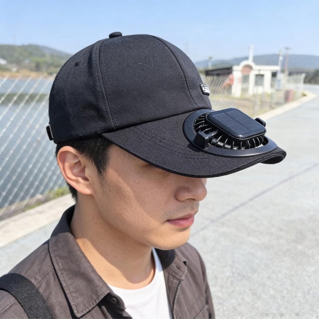 Fufafayo Solar-Powered Fan Hat, Summer Cooling Hat With Built-In Fan, Adult Baseball Cap For Sun Protection, Solar Charging Cap For Outdoor Activities Beach Hiking Camping