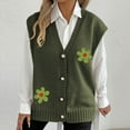 thumbnail image 2 of Tnhcen Women's Crochet Flower Cardigan Acrylic Knit Vest Boho Chic V-Neck Cover Up Free Size Summer To Fall Fashion Button Front Casual Duster, 2 of 6