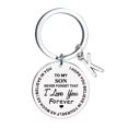 thumbnail image 3 of Creative DIY To My Son Stainless Steel Last Name 26 Letter Keychain 2.5x2.5cm, 3 of 8