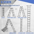 thumbnail image 5 of HBTower Ladder, A Frame 4 Step Extension Ladder, 14 Ft Multi Position Ladder with Removable Tool Tray and Stabilizer Bar, 330 lbs Capacity Telescoping Ladder for Household and Outdoor Work, 5 of 7