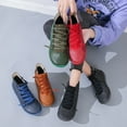 thumbnail image 2 of Funie Women Autumn Winter Round Toe Faux Leather Lace Up Boots Ankle Bootie Zip Shoes, 2 of 8