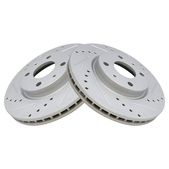 TRQ Front Performance Brake Rotors Set Premium G-Coated Fits Select 2008-2011 Ford Focus