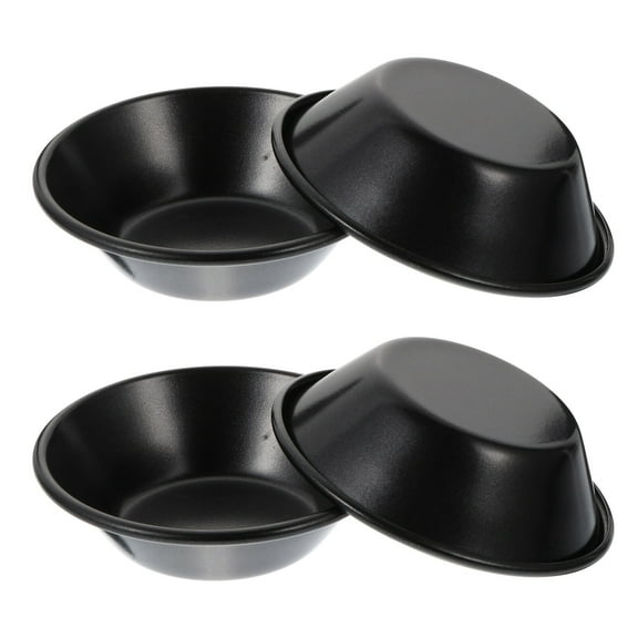 4 Pieces 3 Inch Mini Pie Pan Black Tins Round Pan for Baking Carbon Steel Pizza Nonstick Plate