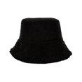 thumbnail image 4 of Elegante sombrero de cubo de felpa Cómodas gorras de pescador Versátiles térmicas peludas Mujeres Otoño Invierno Sombrero para viajes al aire libre Negro Soledad Sombrero de copa, 4 of 10