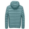 thumbnail image 3 of qafoshin Men's Padded Winter Jacket Warm Thickened Solid Long Sleeve Coat Trendy Casual Hooded Outerwear with Side Zip Pockets, 3 of 6