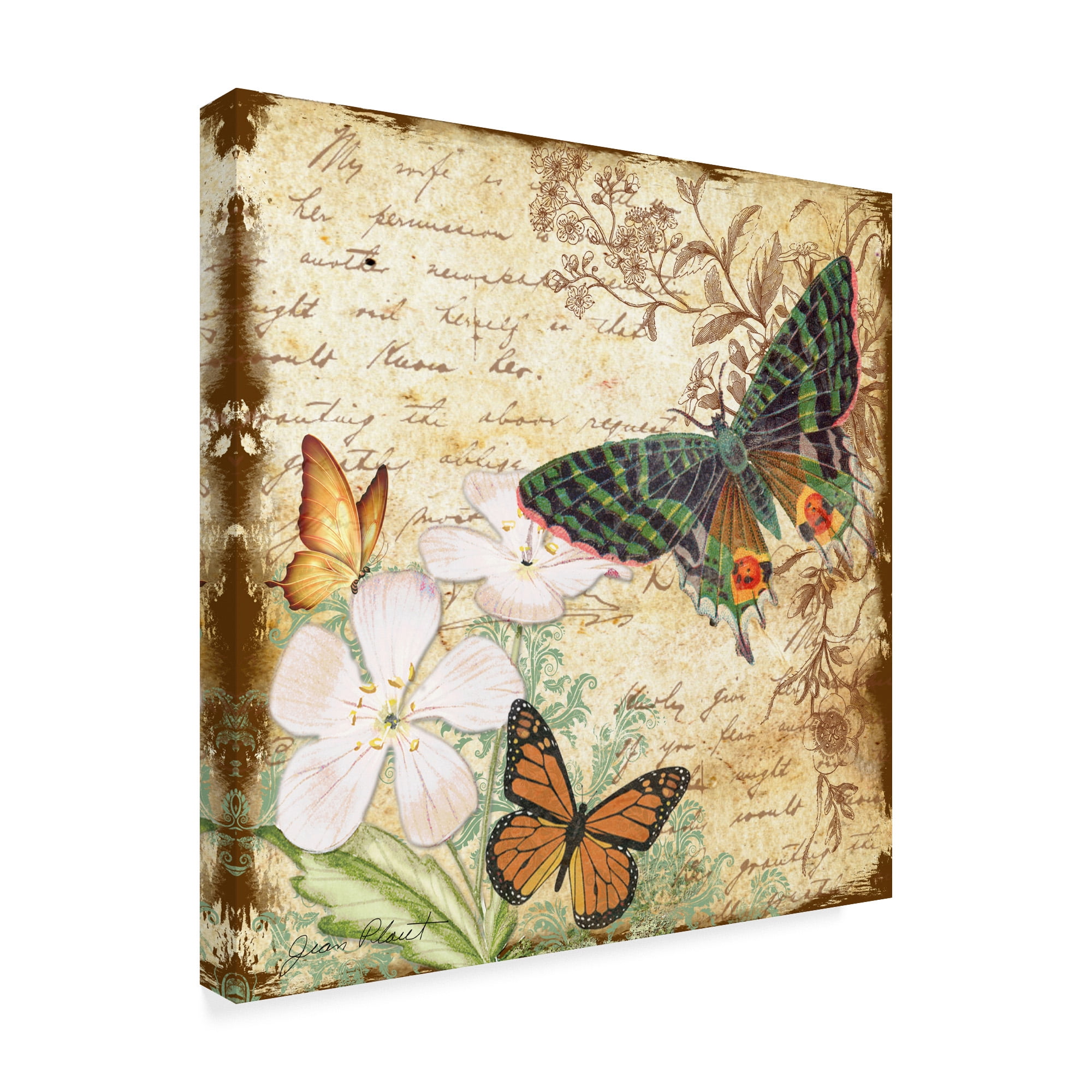Trademark Fine Art 'Inspirational Butterflies 4' Canvas Art by Jean Plout