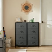 edx 4 Drawer Fabric Dresser for Bedroom, Tall Chest of Drawer Organizer Storage Cabinet for Closet, Entryway, Grey