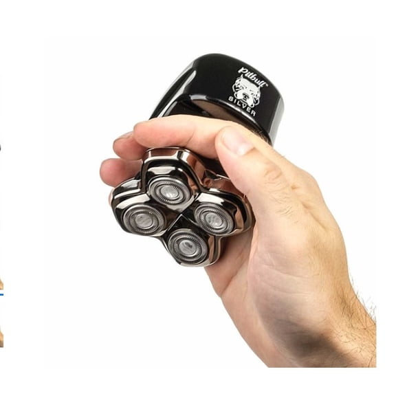 Open Box Skull Shaver PBS4 Pitbull Silver PRO Electric Head and Face Shaver