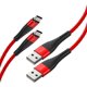 thumbnail image 2 of Cable de carga USB C 3A, carga rápida QC 3.0, alta durabilidad, transferencia de datos de 480 MB/s USB-A 2.0 a USB-C, para dispositivos USB tipo C (paquete de 2 piezas) (rojo) (200 cm), 2 of 5