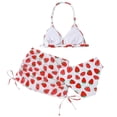 thumbnail image 5 of Ymyiu Swimsuits for Teen Girls 3 Piece Girls Ruffles Swimsuits Bikini Bathing Suit with Mesh Cover Ups Skirt Size 8-9 Years (Red,8-9 Years), 5 of 9