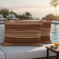 thumbnail image 5 of Retro Wood Grain Brown Pillow Covers 2 Pack Country Rustic Barn Plank Texture Pillowcase Waterproof Outdoor Throw Pillow Cover for Patio Balcony Rectangular Cushion 20”x12”, 5 of 9