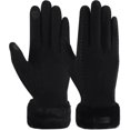 thumbnail image 1 of Guantes de invierno para mujer con pantalla táctil y forro polar térmico, lana cálida y gruesa, 1 of 5
