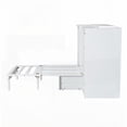 thumbnail image 3 of Twin Size Wood Murphy Bed with Bedside Shelves and Wardrobe, White for Bedroom, 3 of 20