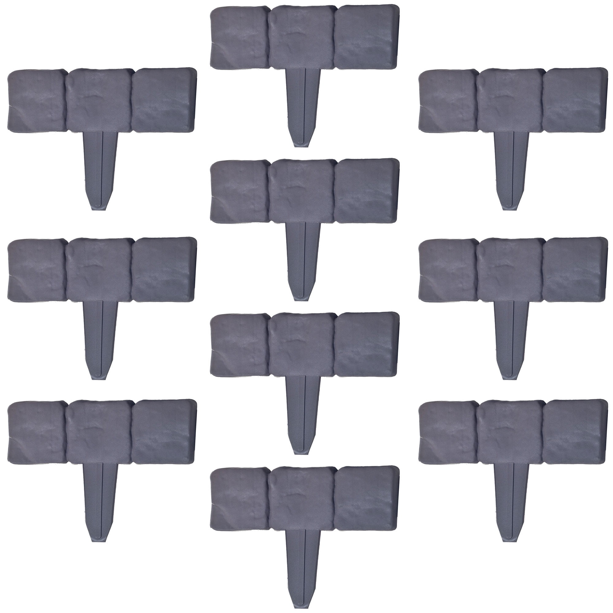 Pure Garden 10-Piece Interlocking Garden Edging for Landscaping (Putty)