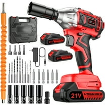 Cordless Impact Wrench, UMTIMATY Power 1/2 inch Brushless Impact Gun, Max Torque 350 ft-lbs（450N.m) Impact Drill with 20V Brushless Motor, with 2 x 2.0Ah Li-ion Battery & 7 Sockets,9 Drill,6 Screws