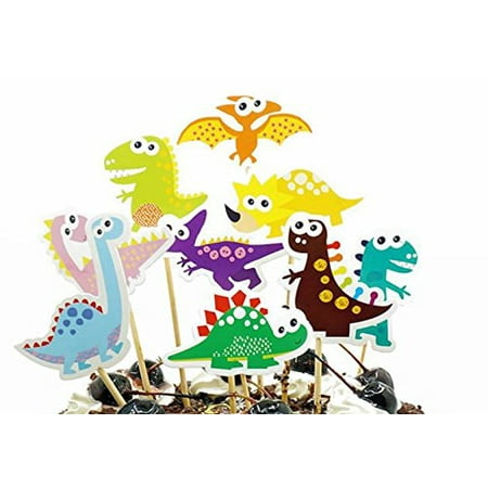 18pcs Dinosaur Cake Toppers Cupcake Toppers Party Decorations