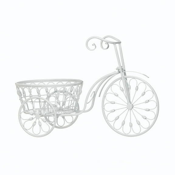 White Bicycle Planter 20.75x10x14.12