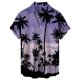 thumbnail image 1 of Camisas De Vestir Para Hombre Casual Hombres Solapa Estampado Manga Corta Puños Botón Puerto Estilo Floral Camisa Sand Beach Hawaiianss Summer Top (Blue, S), 1 of 3