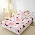 thumbnail image 7 of Manfei Cartoon Ghost Kids Full Size Sheets, Gothic Bat Pumpkin Print Bed Sheets, Cherry Blossoms Floral Sheet Sets, Microfiber Bedroom Decor, 4 Pieces, 7 of 7