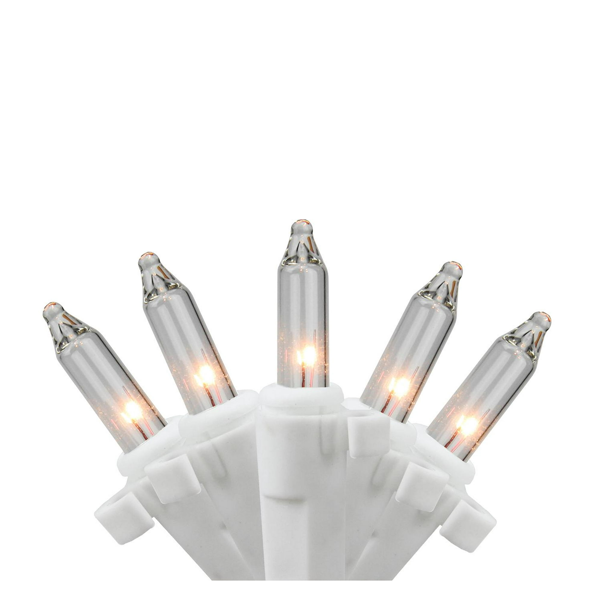 50 Clear Mini Replacement Lights With Clips For Outdoor Decorations