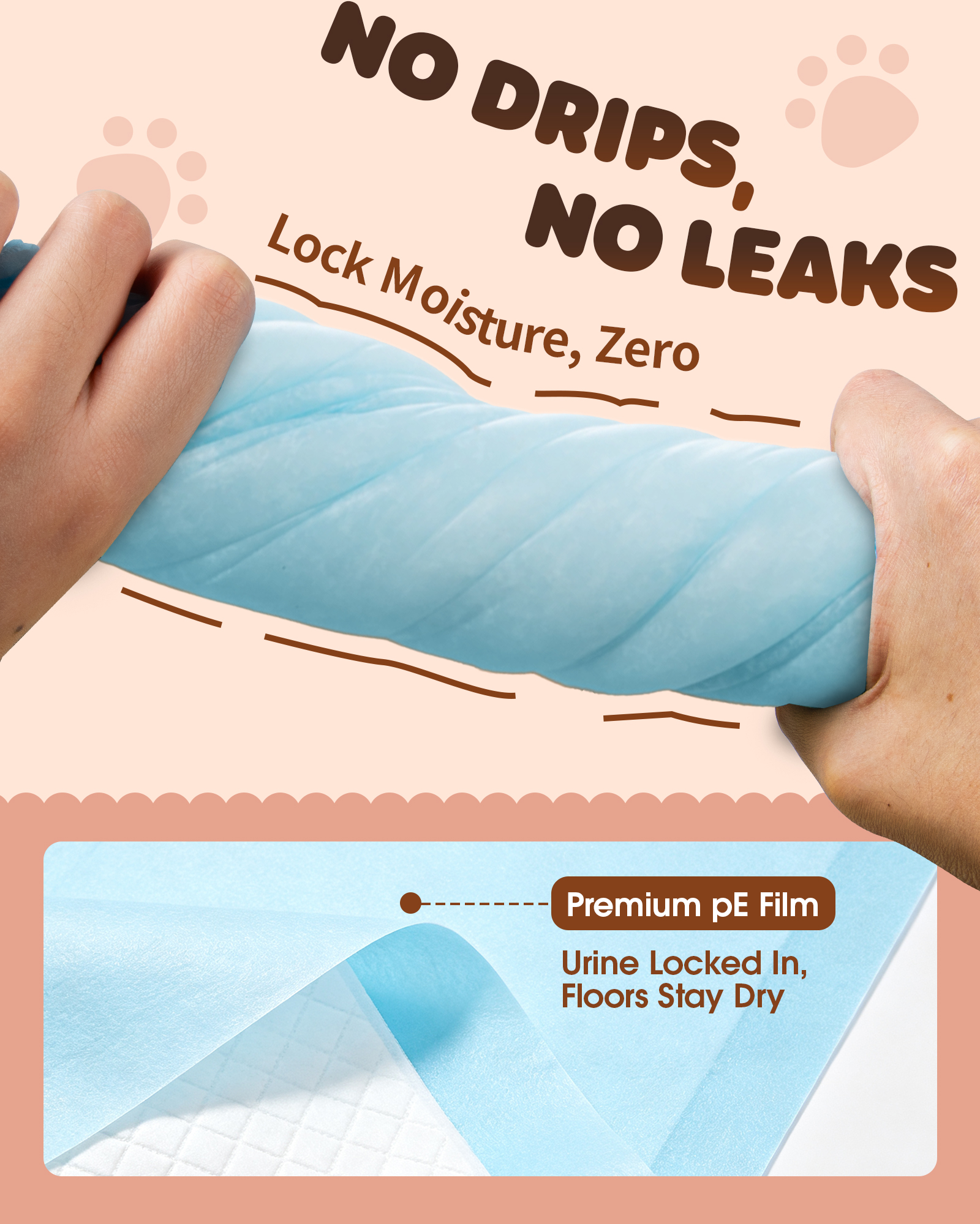 Powools Puppy Pads, Large 22" x 22", 100 Count photo 3