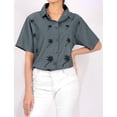 thumbnail image 4 of HAPPY BAY Women's Casual Blouse Shirt Solid Blouses Short Sleeve Button Down Dress Tops Tee Shirts Hawaiian T Shirt for Women S Ash_AD598, 4 of 4