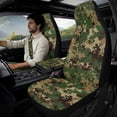 thumbnail image 3 of FUIALDOLG Green Camouflage Automotive Seat Covers 5 Piece Universal Fit Camouflage Car Accessories with Soft 2 Pack Seat Belt Cover Pads and Center Console Armrest Covers for SUV Truck Interior Set, 3 of 8