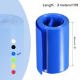 thumbnail image 2 of Unique Bargains 75mm Flat 10ft Blue PVC Heat Shrink Tube Wraps Battery Wrap for Big Battery Pack, 2 of 5
