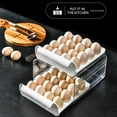 thumbnail image 3 of AYktou 32 Eggs Storage Box, Drawer-Type Egg Holders for Fridge Double Layer Large-Capacity Eggs Storage Tray Stackable Egg Rack, Kitchen Thickened Storage Bin Egg Organizer Container for Household, 3 of 7