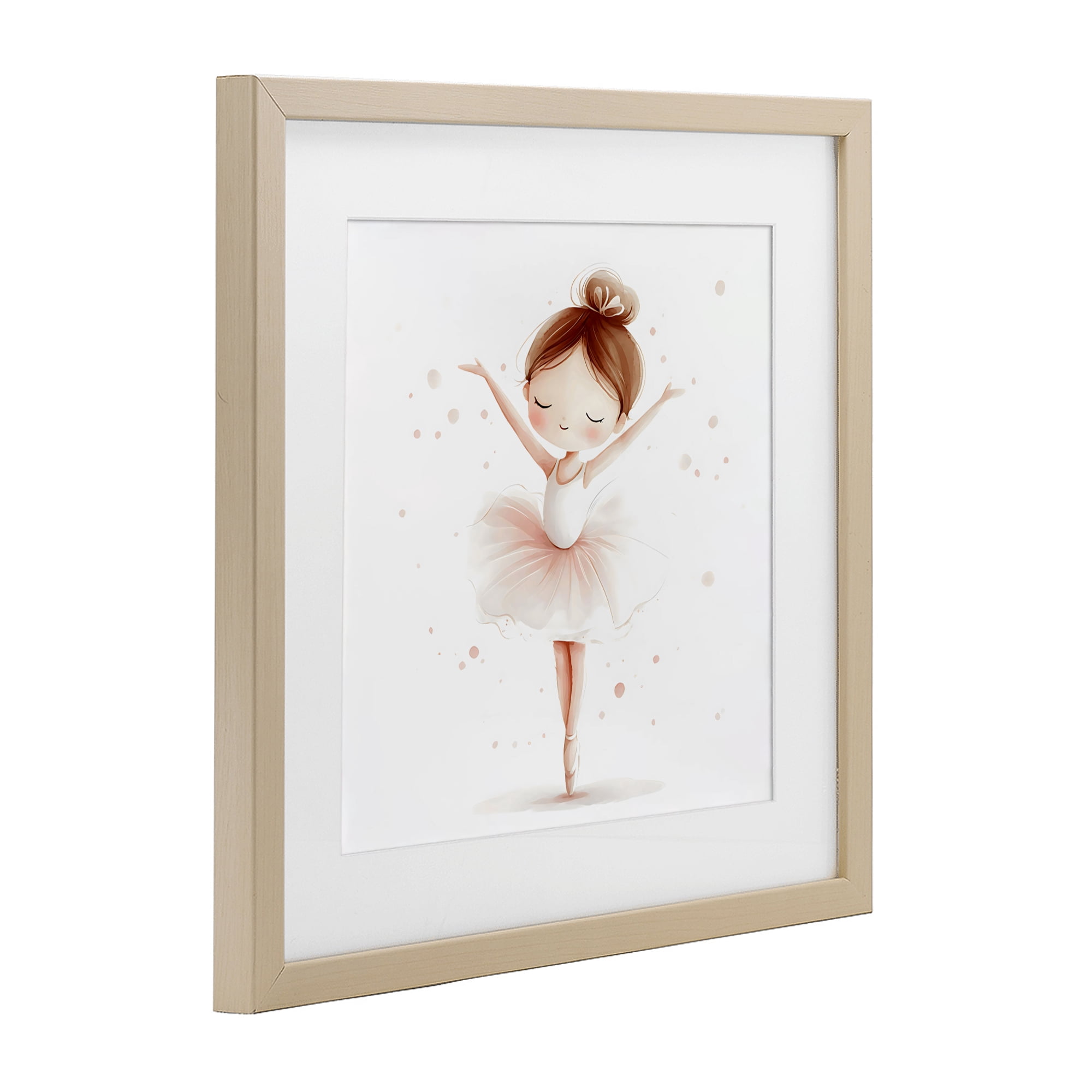 Stupell Industries Delicate Little Ballerina Girl Birch Framed Print Under Glass, design by Creative Studio
