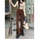 thumbnail image 2 of Pantalones vaqueros de estilo Retro para mujer, Jeans de nicho con piernas anchas, pantalones casuales de cintura alta, pantalones divididos con Micro trompeta, 2 of 5