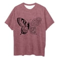 thumbnail image 5 of Womens Plus Size Tops Round Neck Graphic Tshirts Casual Loose Fit Cute Tee, 5 of 5
