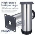 thumbnail image 2 of 4 Inch / 10cm Metal Furniture Legs, Btowin VCF 8Pcs Round Adjustable Stainless Steel Furniture Feet DIY Replacement Support Leg for Table Cabinet Kitchen TV Stand Desk, 2 of 7