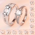 thumbnail image 2 of anillos de pareja anillo de diamantes originales de plata 925 anillos ajustables, 2 of 2