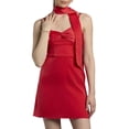 thumbnail image 3 of David’s Bridal, The Edit by DB Studio Women's Formal V-Neck Mini Dress with Scarf, Short, Charmeuse, 3 of 6
