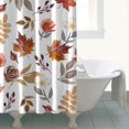 thumbnail image 4 of Autumn Fall Shower Curtain with Pumpkins and Maple Leaves, 72x72 Inch Waterproof Bathroom Decor - Thanksgiving Harvest Theme Polyester Fabric with Hooks, 4 of 6